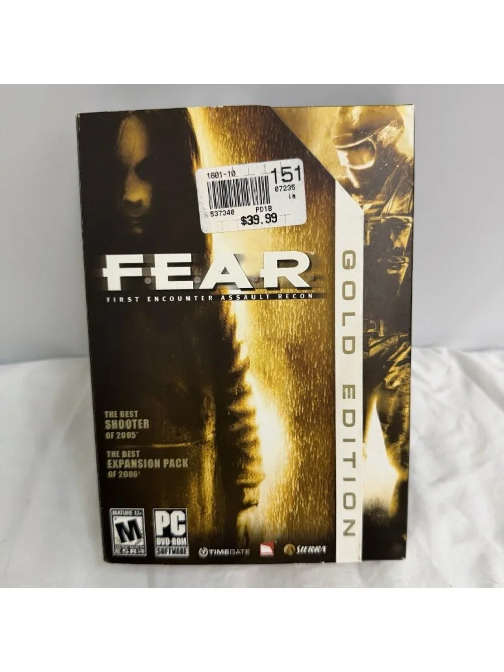 F.E.A.R. Gold Edition PC DVD-ROM First Encounter Assault Recon Sierra Untested